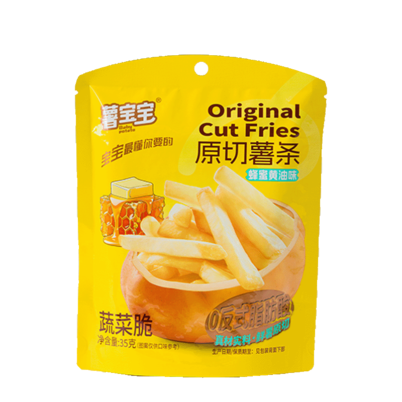 Crunchy potato sticks snack